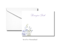 Personalized Floral Stationery | Elegant Flat Notecards with Envelopes | Custom Name Stationery Set | Set of 10
