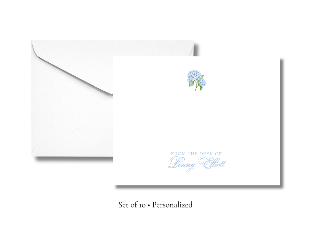 Personalized Floral Stationery | Elegant A2 Notecards with Envelopes | Custom “From the Desk Of” Cards