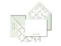 Personalized Floral Stationery | Sage Green Lined Envelopes | White Ink Envelope Printing | Printed Notecards | Custom Monogram Stationery