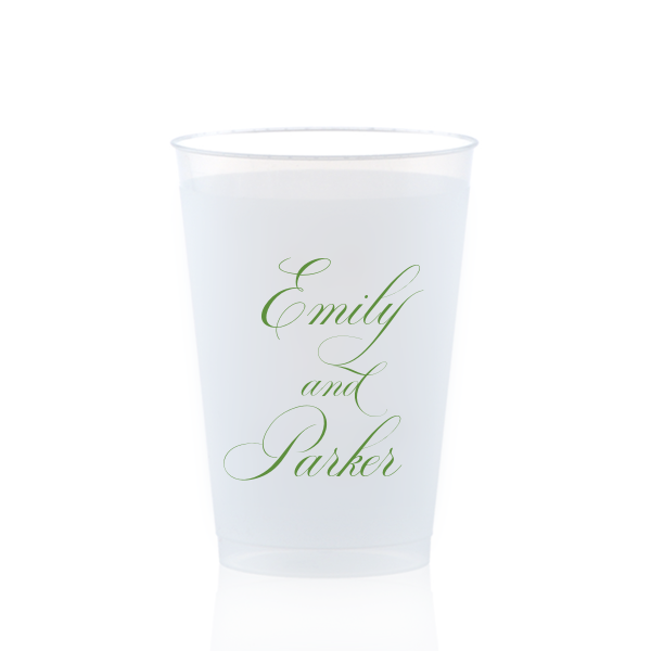 Personalized Frosted Cups | Custom Wedding Cups | One-Color Print