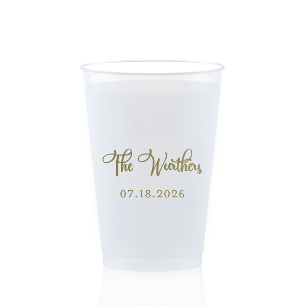 Personalized Frosted Cups | Custom Wedding Cups | One-Color Print