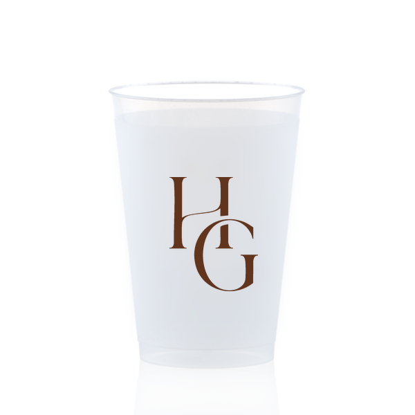 Personalized Frosted Cups | Custom Wedding Cups | One-Color Print