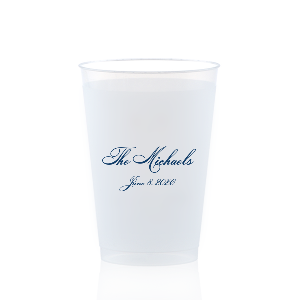 Personalized Frosted Cups | Custom Wedding Cups | One-Color Print