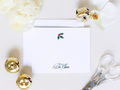 Personalized Holly Berry Christmas Stationery | Elegant Holiday A2 Notecards with Envelopes | Custom Family Name Cards | Set of 10