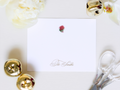 Personalized Poinsettia Christmas Stationery | Hand-Painted Holiday A2 Notecards with Envelopes | Red Floral Christmas Cards with Gold
