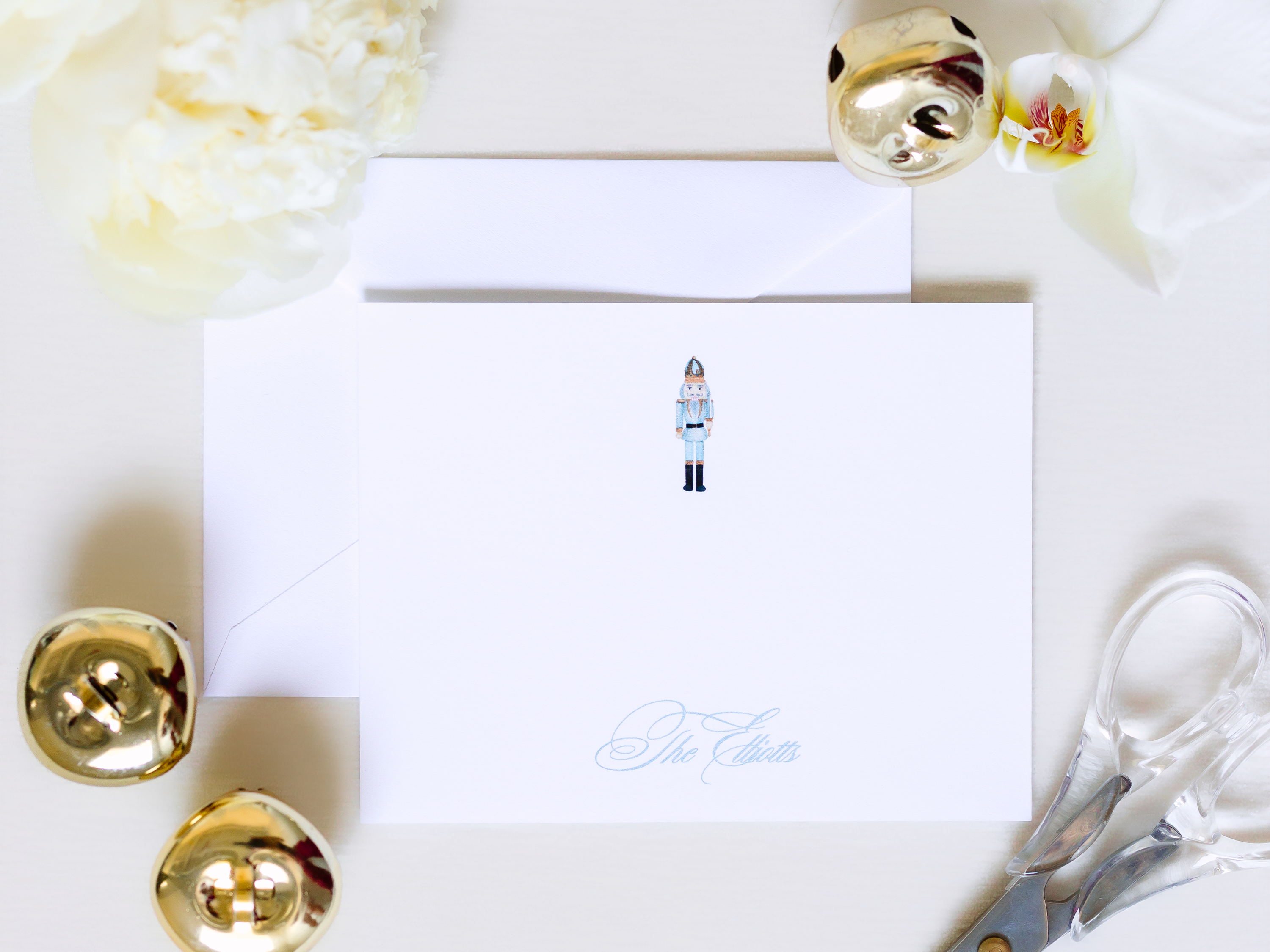 Personalized Nutcracker Christmas Stationery | Elegant Holiday A2 Notecards with Envelopes | Nutcracker Christmas Cards | Set of 10