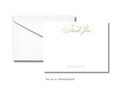 Personalized Thank You Stationery | Elegant Script A2 Notecards with Envelopes | Custom Name Flat Note Cards | Stationery Set of 10