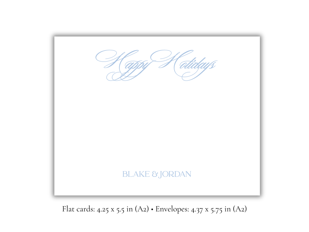 Personalized Happy Holidays Stationery | Elegant Holiday A2 Notecards with Envelopes | Script Holiday Cards | Set of 10