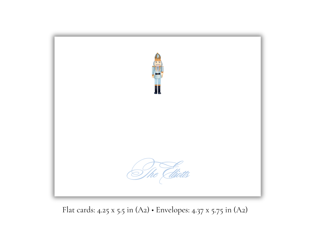 Personalized Nutcracker Christmas Stationery | Elegant Holiday A2 Notecards with Envelopes | Nutcracker Christmas Cards | Set of 10