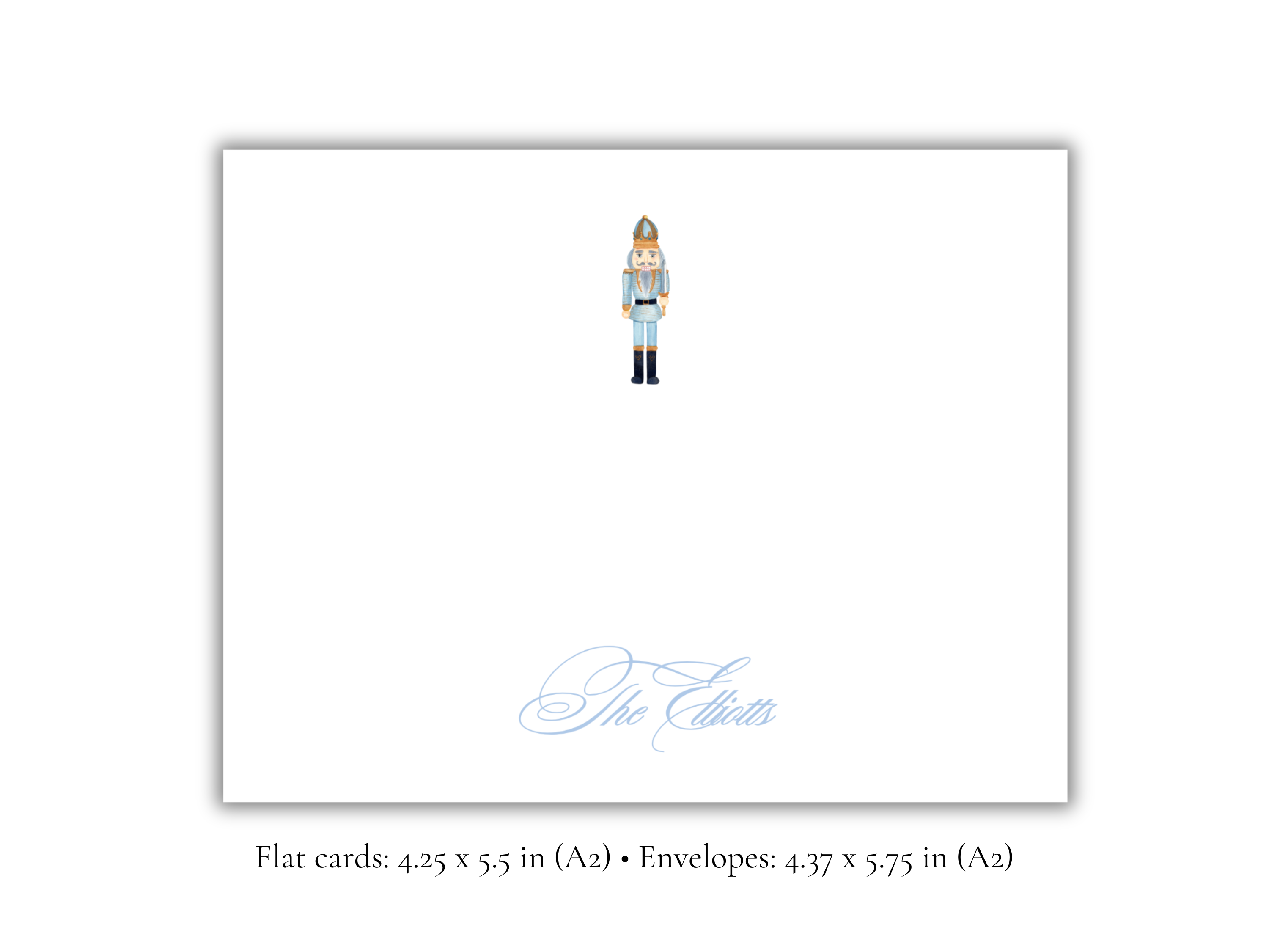Personalized Nutcracker Christmas Stationery | Elegant Holiday A2 Notecards with Envelopes | Nutcracker Christmas Cards | Set of 10