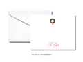 Personalized Christmas Wreath Stationery | Elegant Holiday A2 Notecards with Envelopes | Custom Flat Note Cards | Set of 10