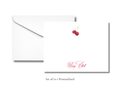 Personalized Cherry Stationery | Cute Fruit A2 Notecards with Envelopes | Custom Name Flat Note Cards | Stationery Gift Set | Set of 10