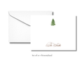 Personalized Christmas Tree Stationery | Elegant Holiday A2 Notecards with Envelopes | Custom Family Name Flat Note Cards | Set of 10