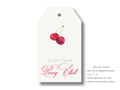 Personalized Cherry Gift Tags | Custom Fruit Favor Tags | Summer Party Gift Tags | Set of 16 | Red Watercolor Tags with Twine