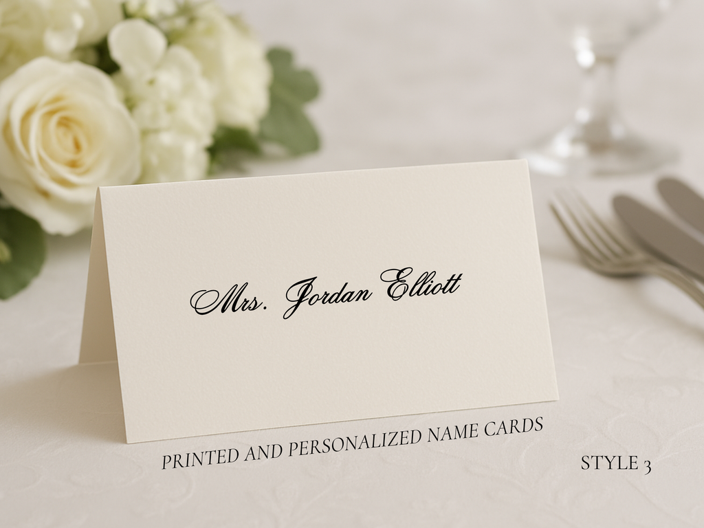 Wedding Place Cards | Personalized Name Cards | Folded Escort Cards | Custom Table Setting Cards | Printed Wedding Stationery