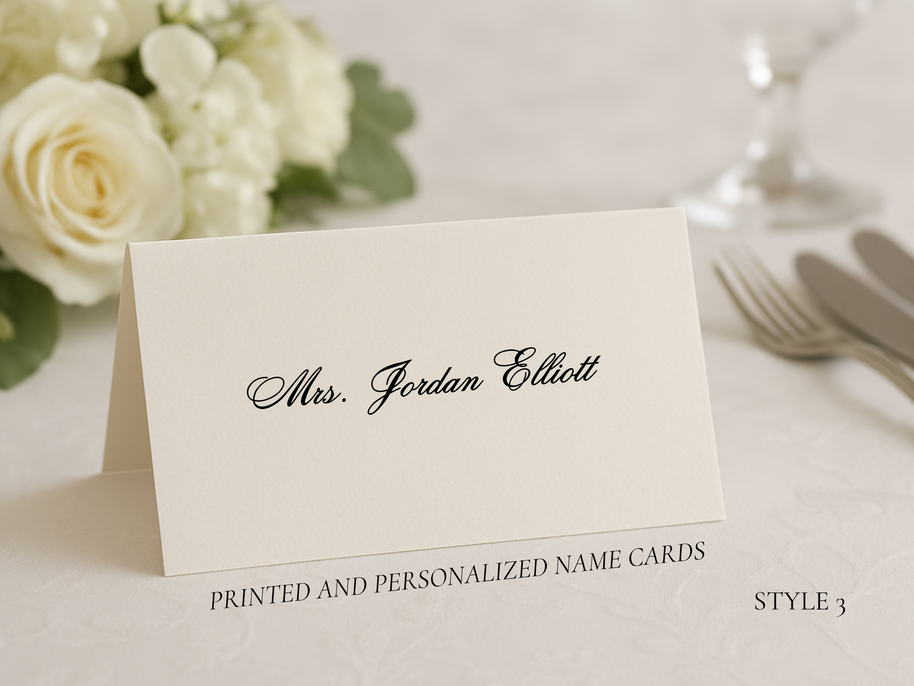 Wedding Place Cards | Personalized Name Cards | Folded Escort Cards | Custom Table Setting Cards | Printed Wedding Stationery