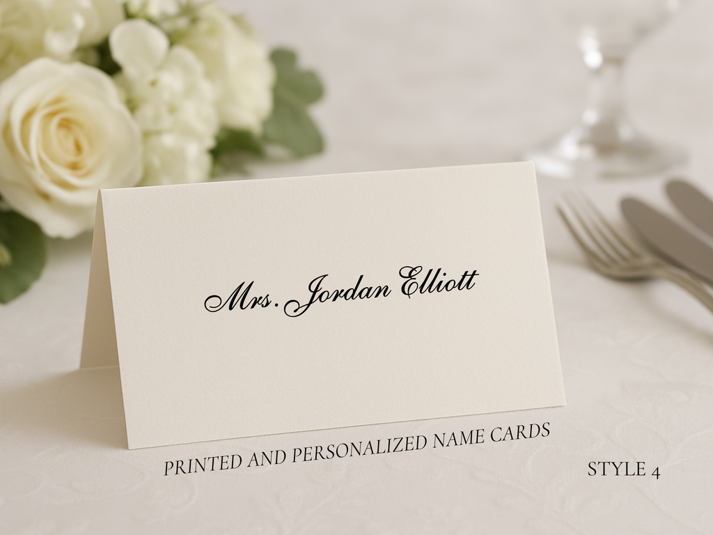 Wedding Place Cards | Personalized Name Cards | Folded Escort Cards | Custom Table Setting Cards | Printed Wedding Stationery